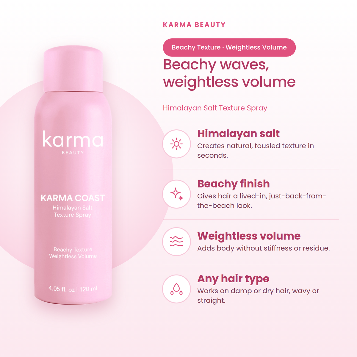 Karma Coast Himalayan Salt Texture Spray – view 2