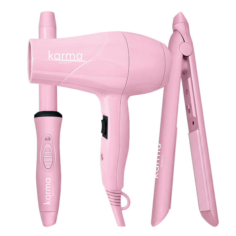 Carry On Cutie Nano Styler 0.9 Flat Iron, Mini Blow Dryer and Mini Curler