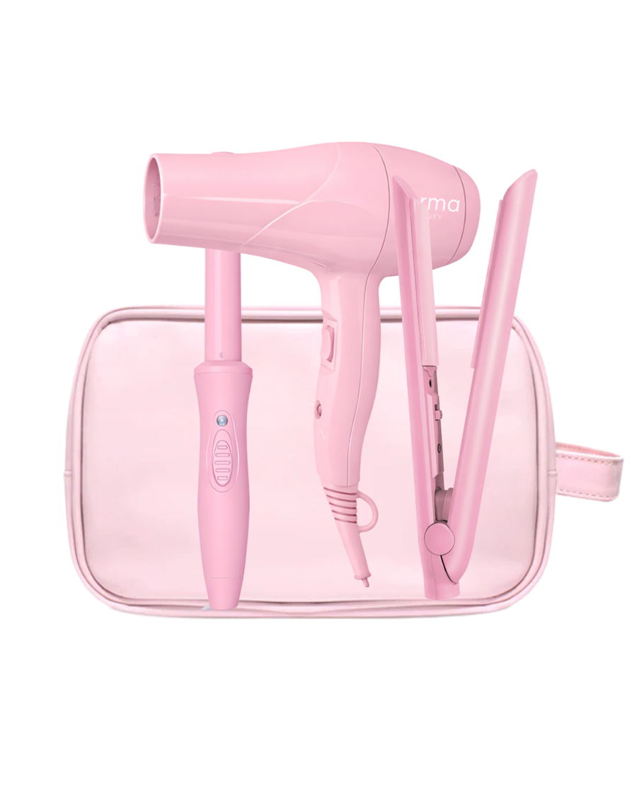 Carry On Cutie Nano Styler 0.9 Flat Iron, Mini Blow Dryer and Mini Curler